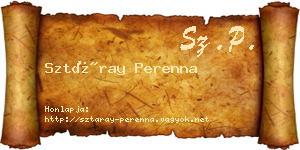Sztáray Perenna névjegykártya